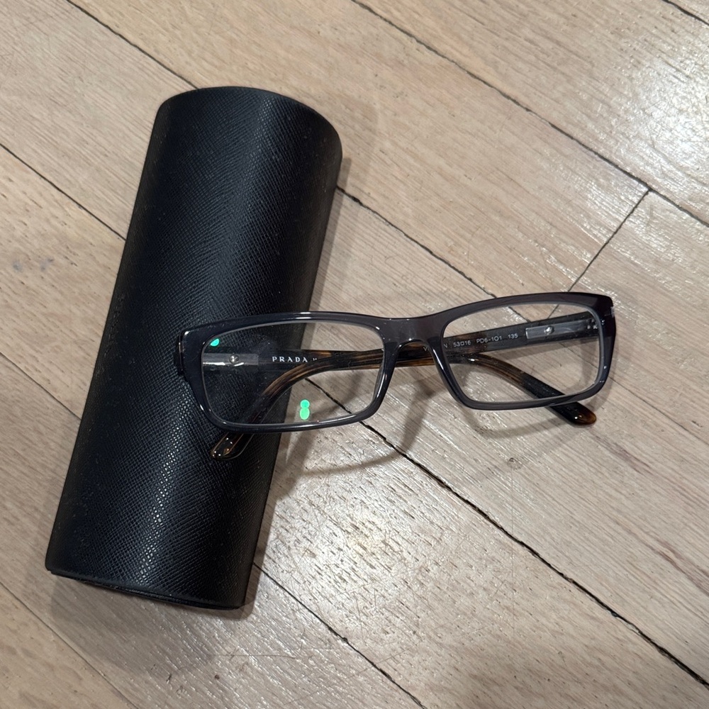 Prada Dark Tortoise Eyeglasses with Black Case